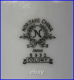 49 Pc Noritake Colony China Japan Platinum Trim 5932 Dinner Plates Bowls Set