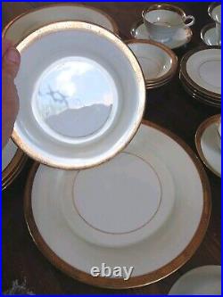 4 Complete 7 Piece Place Settings Noritake Goldkin Fine China Gold Trim VGC