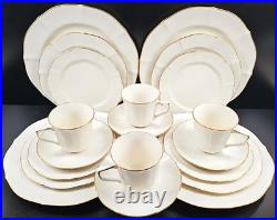 (4) Noritake Chandon 5 Pc Place Settings White Floral Gold Trim Elegant Dish Lot