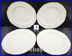 (4) Noritake Chandon 5 Pc Place Settings White Floral Gold Trim Elegant Dish Lot