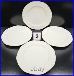 (4) Noritake Chandon 5 Pc Place Settings White Floral Gold Trim Elegant Dish Lot