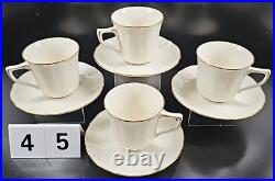 (4) Noritake Chandon 5 Pc Place Settings White Floral Gold Trim Elegant Dish Lot