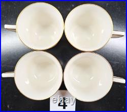 (4) Noritake Chandon 5 Pc Place Settings White Floral Gold Trim Elegant Dish Lot