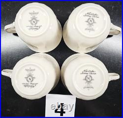 (4) Noritake Chandon 5 Pc Place Settings White Floral Gold Trim Elegant Dish Lot
