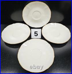 (4) Noritake Chandon 5 Pc Place Settings White Floral Gold Trim Elegant Dish Lot