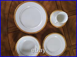 4 Sets Noritake QUEEN'S GOLD Porcelain Dinner Salad Soup Cup Saucer 20 pc. Mint