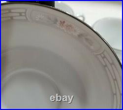 4 settings Noritake Carthage cup and saucers, with bread & butter plates