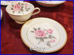 4 x 7pc place Setting Noritake 5234 LINDROSE Pink Roses China 1951-1960 MINTY