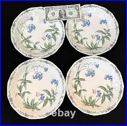 4 x NORITAKE Conservatory Floral Butterfly Rim Pasta Soup Salad Bowl 9 Mint