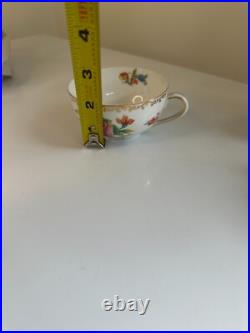 4 x Noritake Dresdlina China Japan gold trim SNACK TRAY AND CUP SET