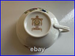 4 x Noritake Dresdlina China Japan gold trim SNACK TRAY AND CUP SET