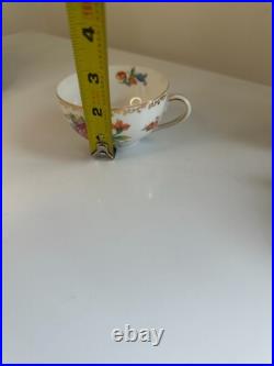4 x Noritake Dresdlina China Japan gold trim SNACK TRAY AND CUP SET