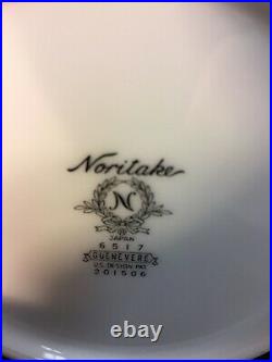 50 Pc Noritake Fine China GUENEVERE White Scroll #6517, Service for 10 ELOQUENT