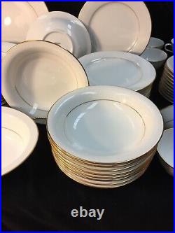 50 Pc Noritake Fine China GUENEVERE White Scroll #6517, Service for 10 ELOQUENT