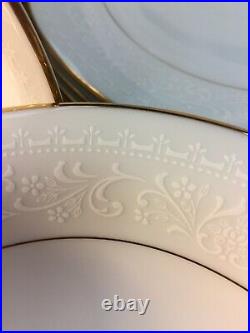 50 Pc Noritake Fine China GUENEVERE White Scroll #6517, Service for 10 ELOQUENT