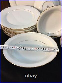 50 Pc Noritake Fine China GUENEVERE White Scroll #6517, Service for 10 ELOQUENT