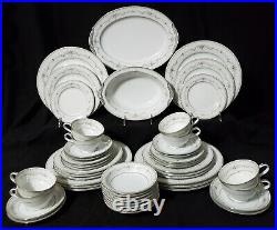 50 pc NORITAKE Dinnerware Set FAIRMONT Service / 8 Porcelain China plate bowl