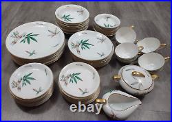 59 Piece Lot 8 Place Settings Noritake MCM Canton Bamboo China Dinnerware 5490