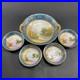 5pc RARE EARLY 1900's ANTIQUE NORITAKE CHINA HAND PAINTED SWEETS SET GOLD GUILD