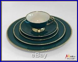 60s Mid Century Modern Estate China 67 Pc. Set Flintridge CA Sylvan Teal Gold