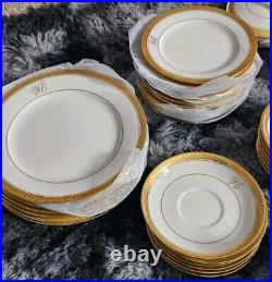 61 Piece Noritake Goldridge China Tea Set Cups Saucers Salad Dinner Plate Sugar