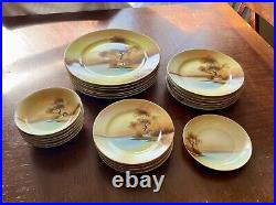 64 pc Noritake TREE IN THE MEADOW Service For 6 Hand Painted Antique Dinner Set