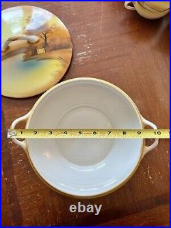 64 pc Noritake TREE IN THE MEADOW Service For 6 Hand Painted Antique Dinner Set