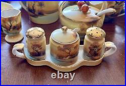 64 pc Noritake TREE IN THE MEADOW Service For 6 Hand Painted Antique Dinner Set