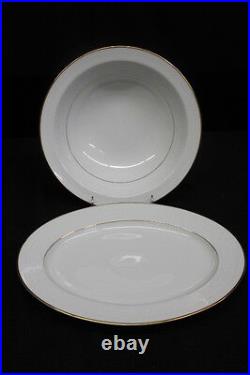 68 Pc Noritake Fine China GUENEVERE White Scroll #6517, Service for 11 (177)