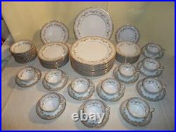 68 Pcs. Vintage Noritake Shelburne China Dinnerware Set Yellow Flowers with Gold