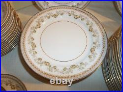 68 Pcs. Vintage Noritake Shelburne China Dinnerware Set Yellow Flowers with Gold