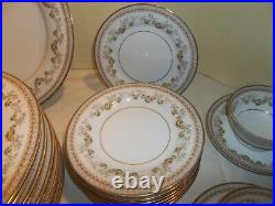 68 Pcs. Vintage Noritake Shelburne China Dinnerware Set Yellow Flowers with Gold