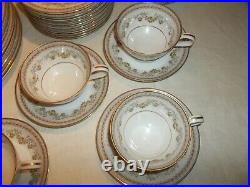 68 Pcs. Vintage Noritake Shelburne China Dinnerware Set Yellow Flowers with Gold