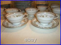 68 Pcs. Vintage Noritake Shelburne China Dinnerware Set Yellow Flowers with Gold