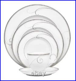 (6 Full Sets) noritake china set Platinum Wave Collection 5piece Plate Settings