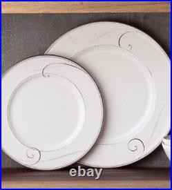 (6 Full Sets) noritake china set Platinum Wave Collection 5piece Plate Settings