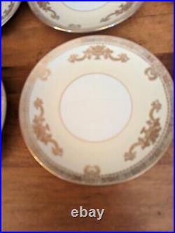 6-vintage Noritake China Goldana Cream Soup Bowls /saucers Pattern #7284