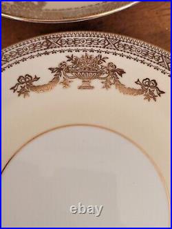 6-vintage Noritake China Goldana Cream Soup Bowls /saucers Pattern #7284