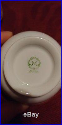 72 piece set of 1915 Antique Noritake China with rare green floral m mark