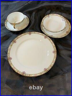76 PC SET NORITAKE FINE CHINA With Floral Gold Trim d779
