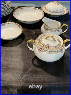 76 PC SET NORITAKE FINE CHINA With Floral Gold Trim d779