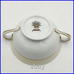 (7) Vtg Noritake China Ashley 3928 Japan Floral Handled Cream Soup Bowl & Saucer