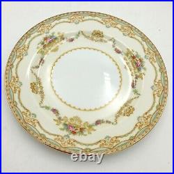 (7) Vtg Noritake China Ashley 3928 Japan Floral Handled Cream Soup Bowl & Saucer