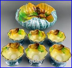 7 pcs SET ANTIQUE NORITAKE JAPAN HAND PAINTED WALNUT SHAPED BOWL