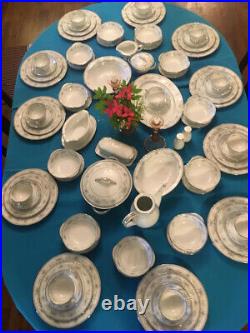 82 PCS SET Made In Japan NORITAKE CHINA 6107 COLBURN With SILVER RIM