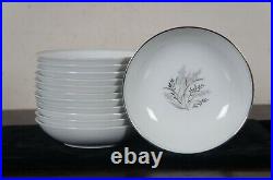 83 Pc Noritake Japan China 5912 Taryn Dinnerware Set Platinum Leaves Trim Vtg