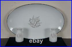 83 Pc Noritake Japan China 5912 Taryn Dinnerware Set Platinum Leaves Trim Vtg