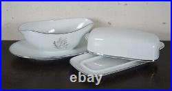 83 Pc Noritake Japan China 5912 Taryn Dinnerware Set Platinum Leaves Trim Vtg