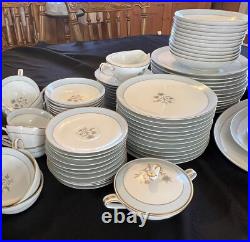 89 Piece Set Noritake Blue/gold Floral Vanessa China Set