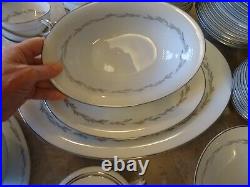 89 Piece Set of Noritake Graywood. 12 places Looks Unused Free shipping